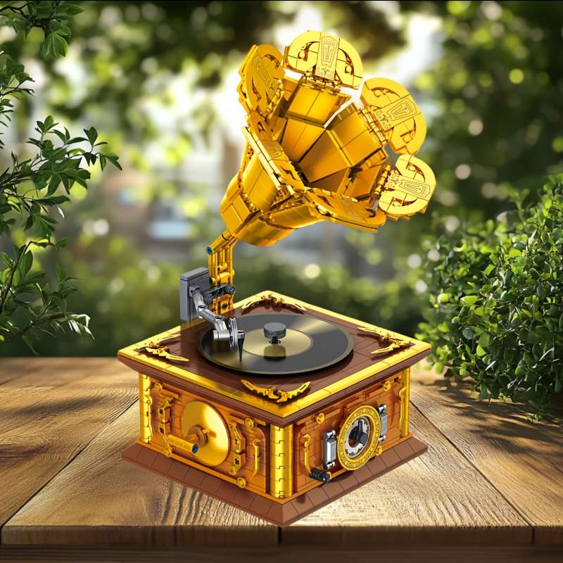 3D Puzzle Musical Instrument Model Style Vintage Gramophone