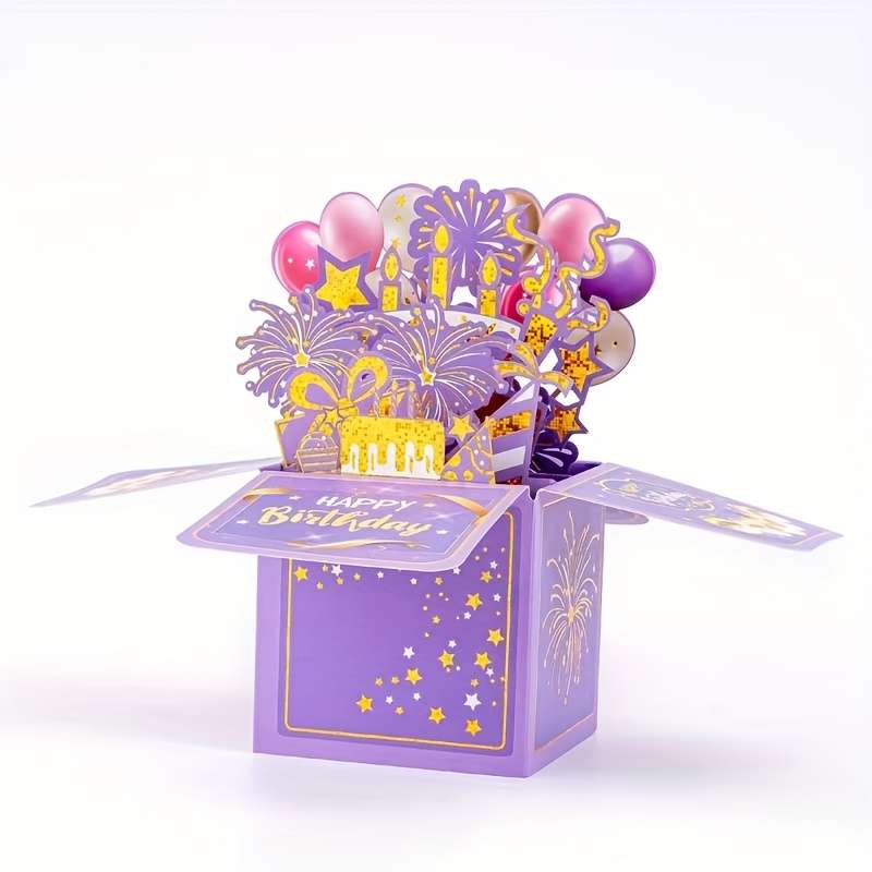 Greeting Cards Style Handmade 3D Pop-Up Birthday Card Box