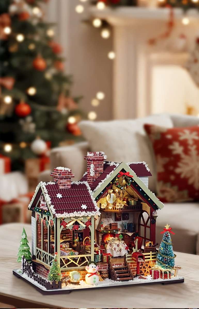 Building Toy Architectural Model Toy Set Style Christmas Cozy Cabin