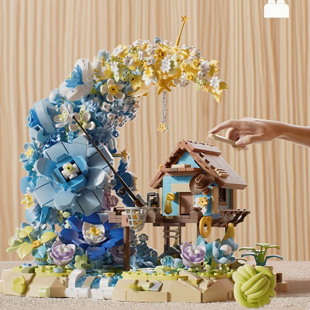 Building Toy Architectural Model Toy Set Style Flower Moon House