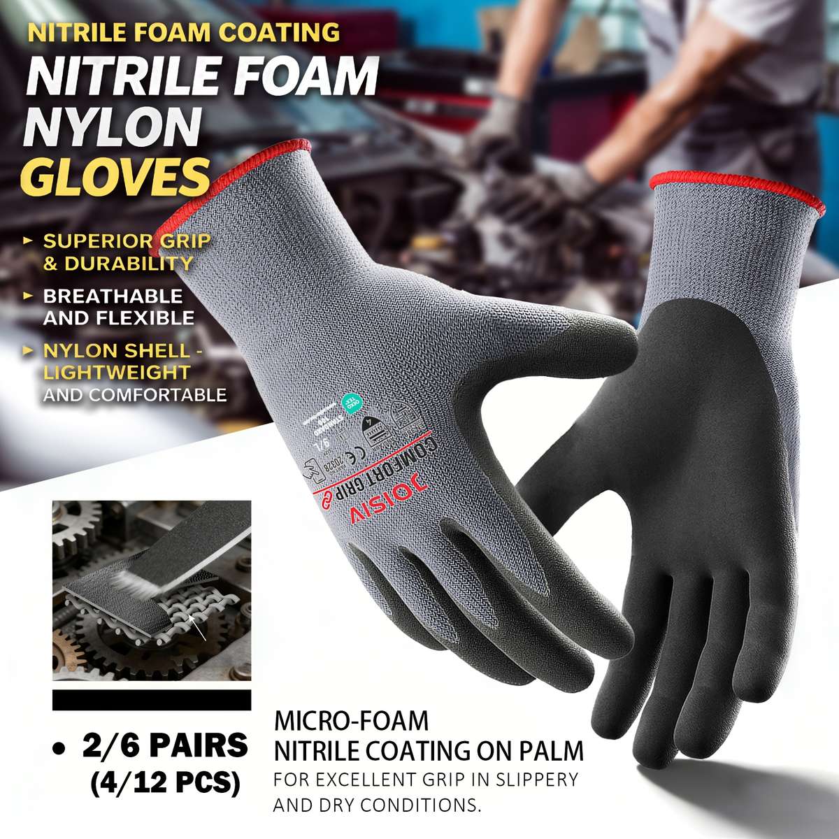 Work Gloves Color Orange2 Pairs 4 Pcs Sizel