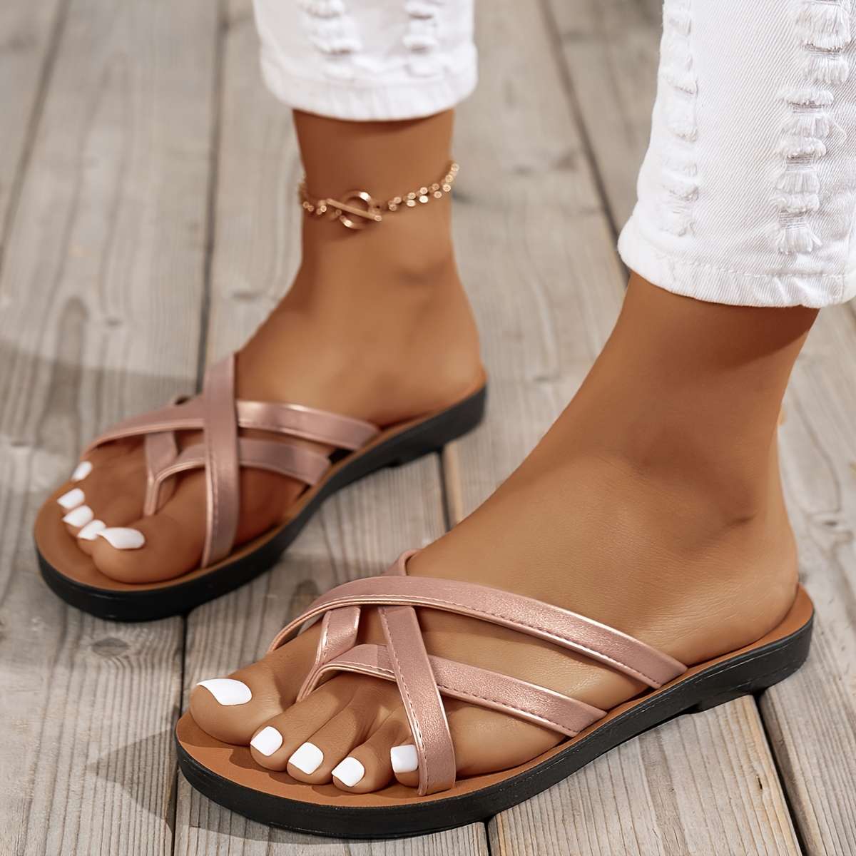 Ladies Summer Flip Flops Black Uk 7.5