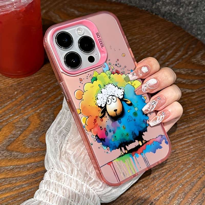 1Pc Black For iPhone 8 Plus Graffiti Sheep Phone Case