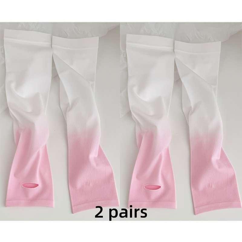 Sunscreen Sleeves Color 2Pairs Yellow And Green Gradient