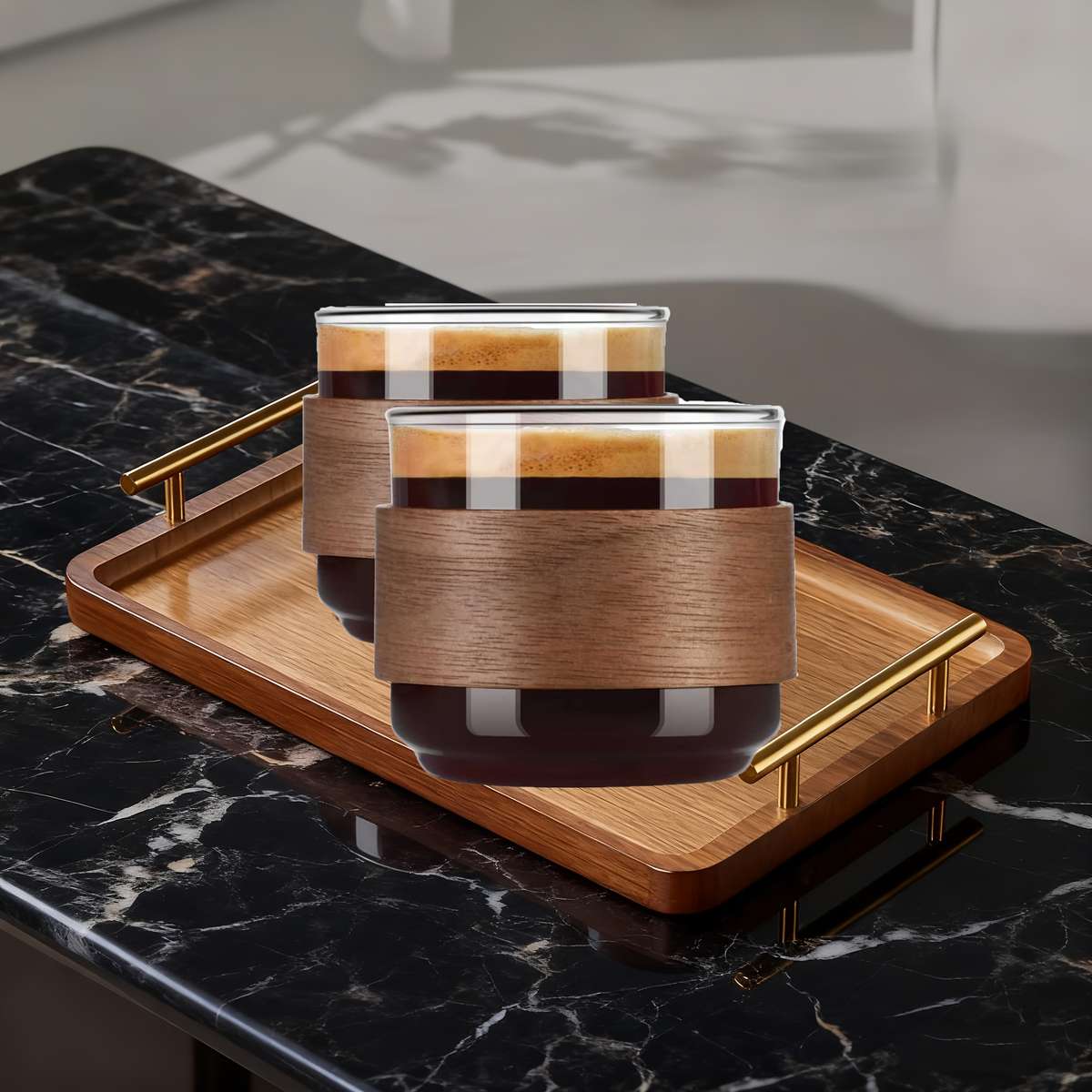 Water Cup Quantity Two High Transparency Borosilicate Glass Cups