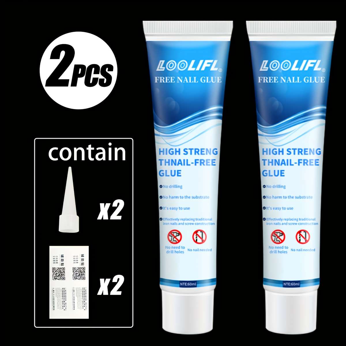 Heavy Duty Transparent Ultrastrong Nodrill Adhesive Durable For Diy Crafting