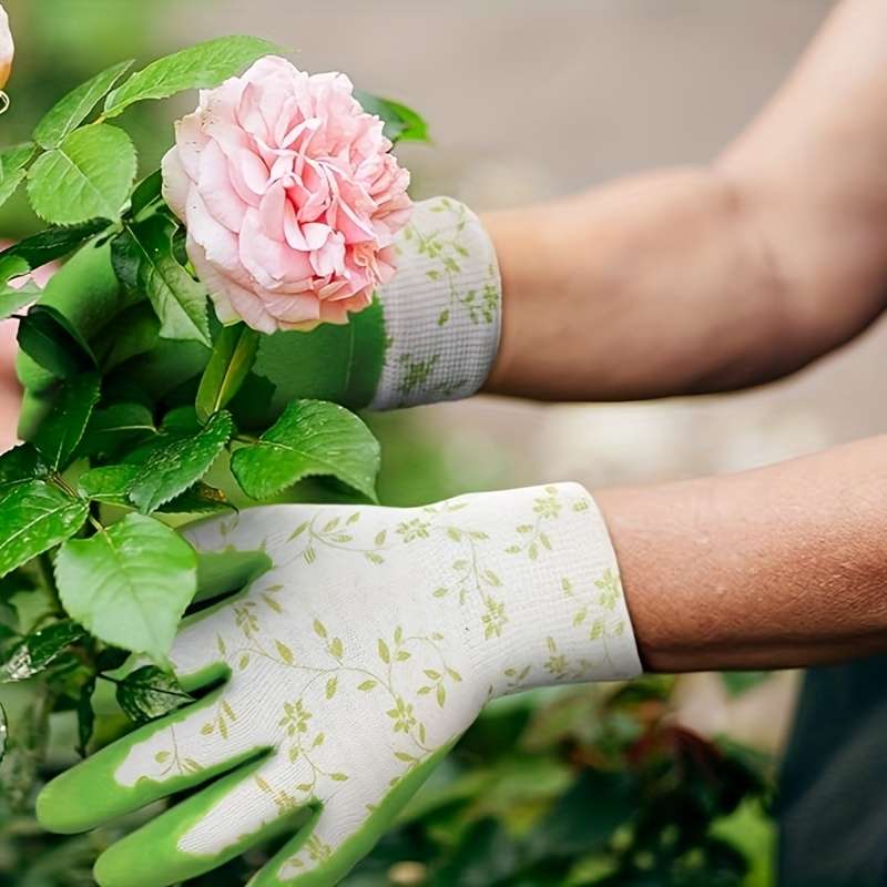 6 Pairs Green Set And Purple Set Multi Purpose Work Gloves