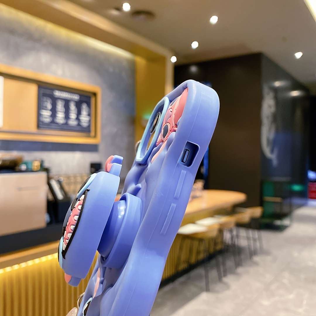 1Pc Pink Red Color For iPhone 14 Plus Vibrant Stitch 3D Phone Case