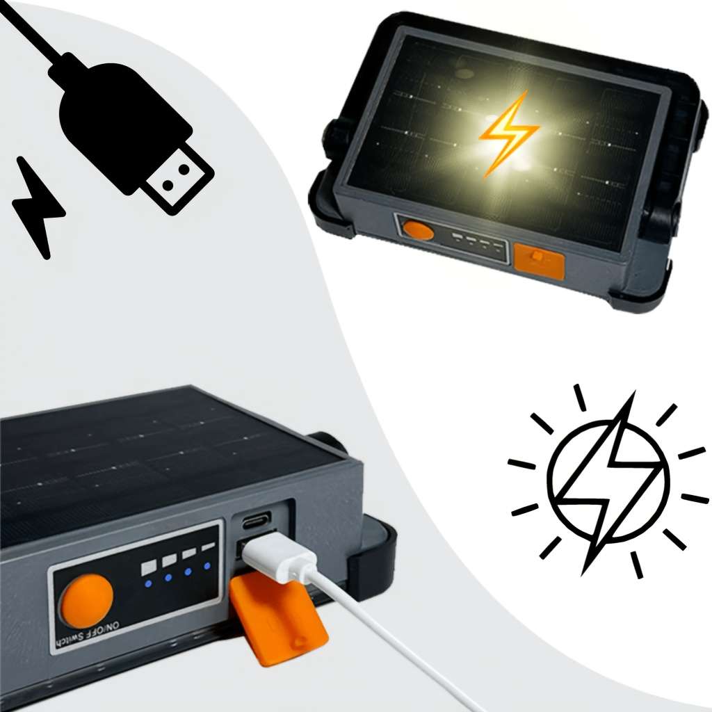 Solar Emergency Lights Color 3600Mah2Pack Gray2Pcs