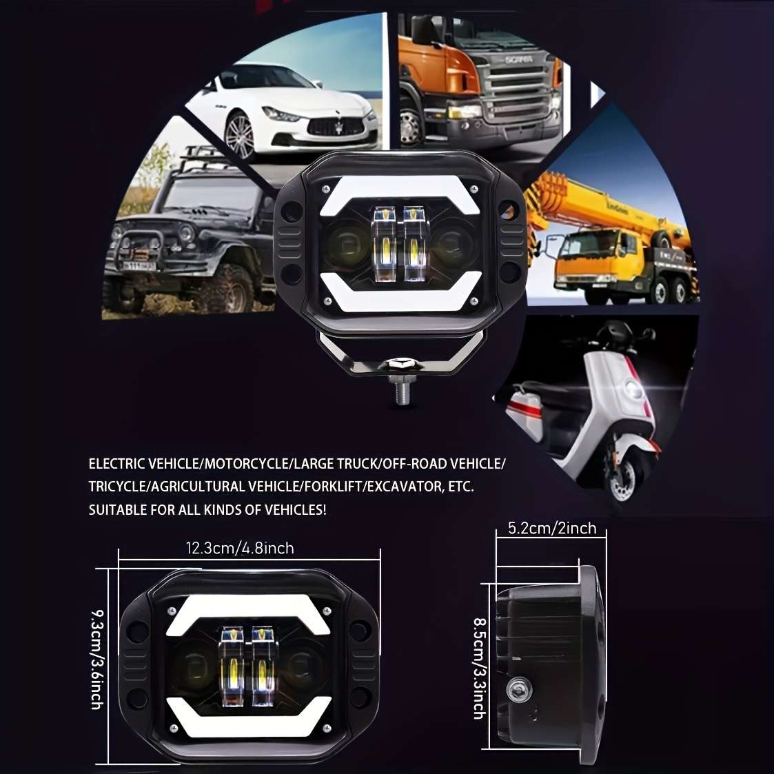 Car Lights Items 2Pcswhite Yellow Angel Eyes