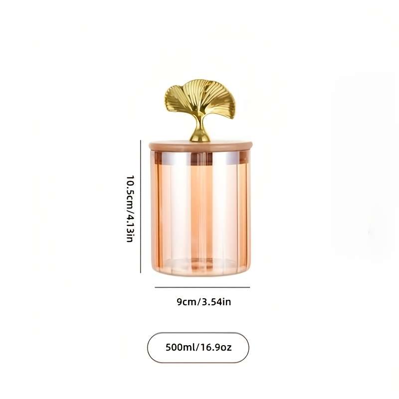 Sealed Jar Style Ginkgo Leaf Lid Medium Sealing Jar 1 Piece