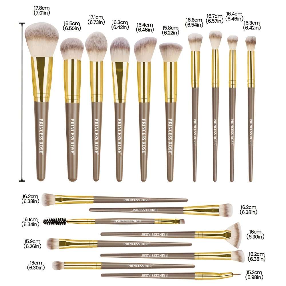 Makeup Brush Set Color Golden Quantity18Pcs