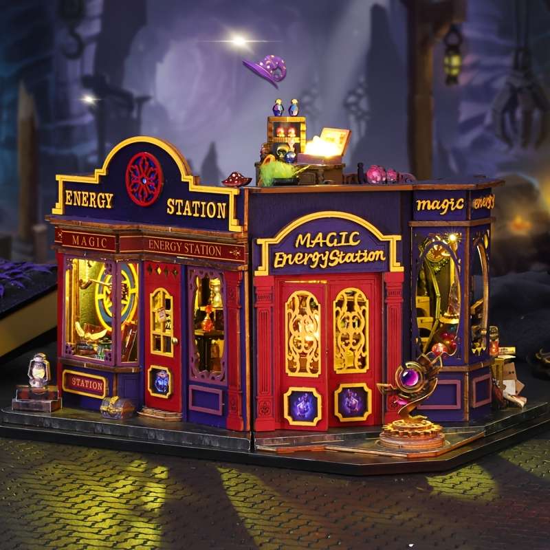 3D Building Model Puzzle Set Style Magic Energy Station