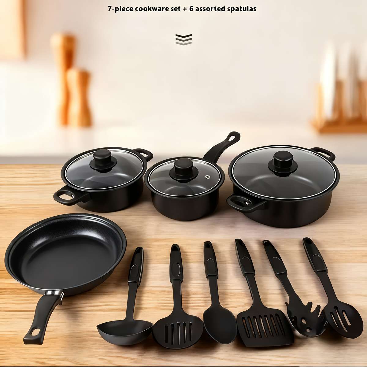 13Pcs Exquisite Set Soup Pot Kitchen Frying Pan Gift