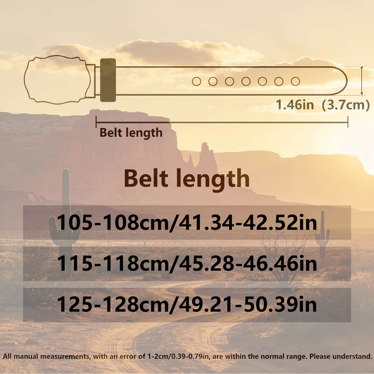 Belt Color Copper Base With Golden Scorpion  Brown Checkered Pattern Size 105 108Cm 41.34 42.52In
