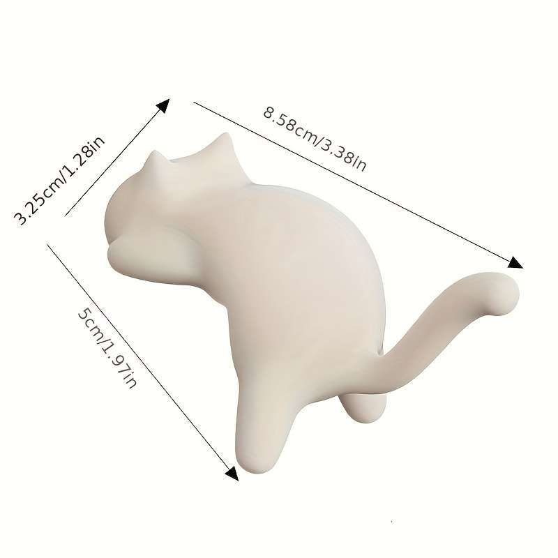 Cute Cat Desktop Hanger Cat Shaped Adhesive Hanger In 3 Colors color 1pc Yellow