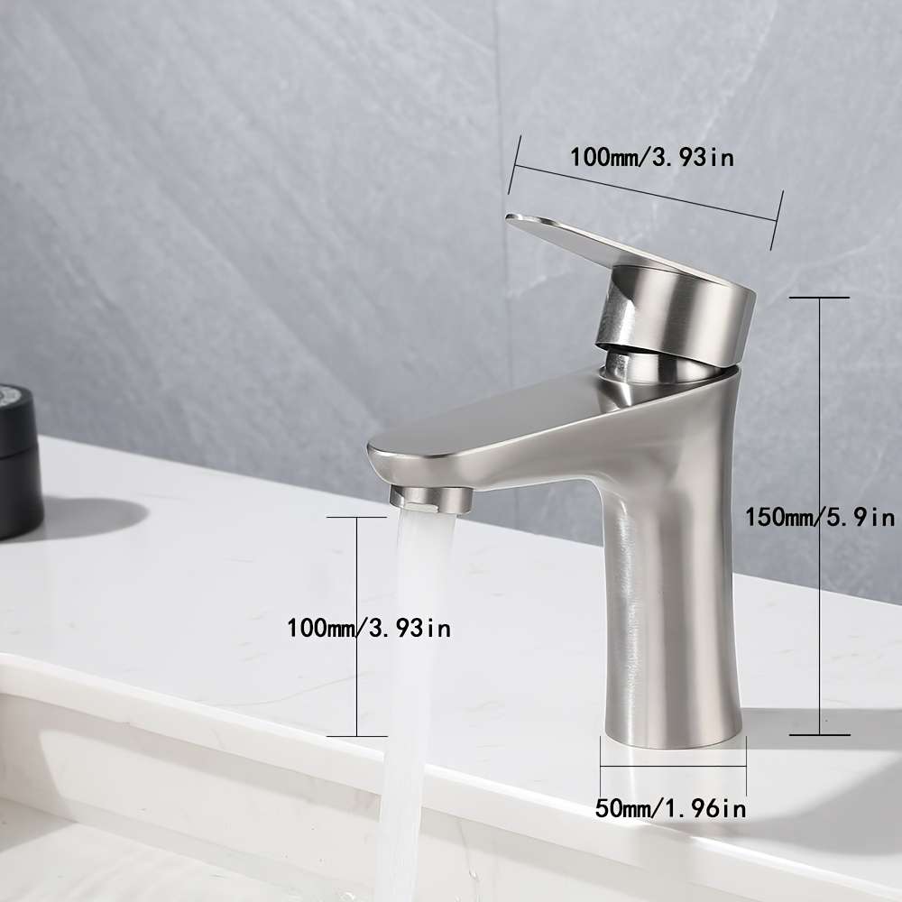 Faucet Silvery Brushed   2 80Cm Water Inlets