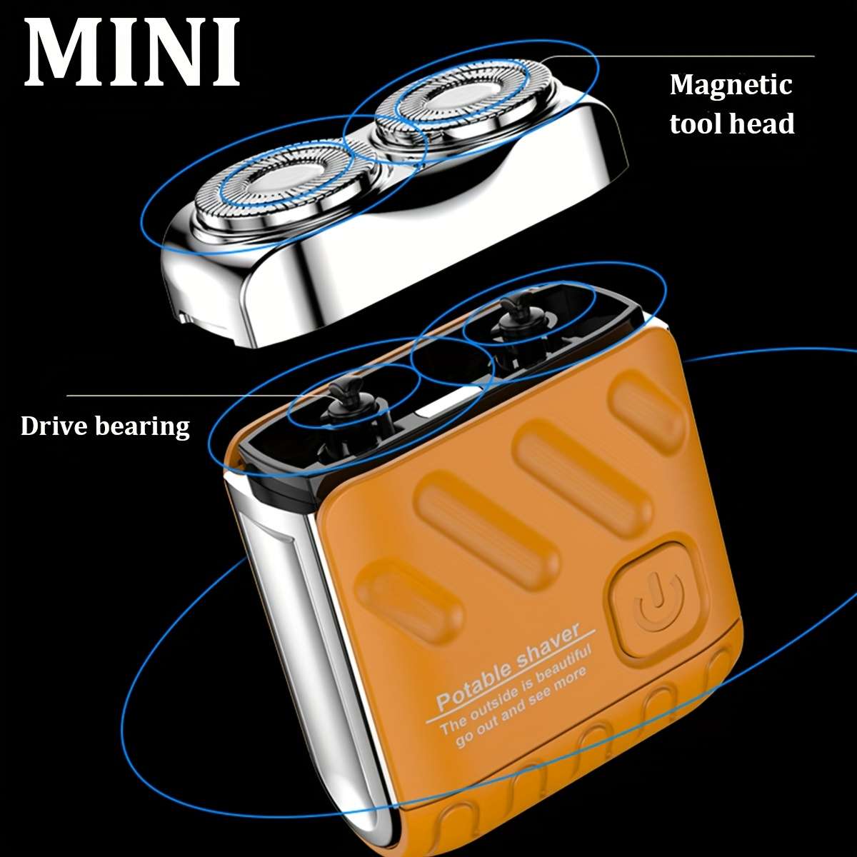 Sleek Durable Waterproof Smart Cordless Mini Electric Shaver Gift Giving Blue