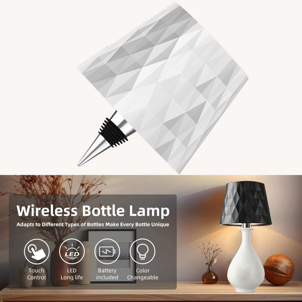 Desk Lamp Color 2Pcs  Matte Black