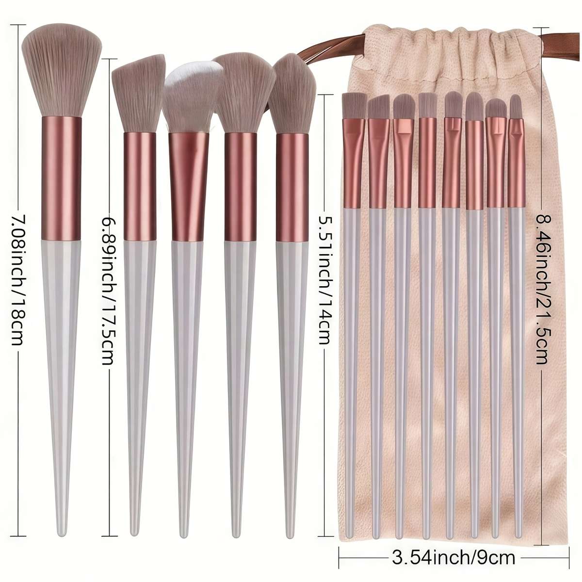 Makeup Brush Set Color Coffee Brown