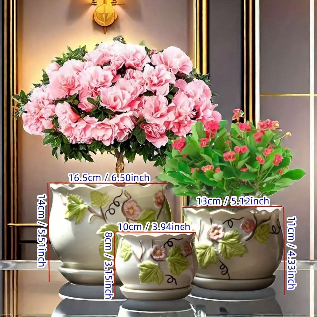 Flowerpot Style 3 Piece Set With Spring Feeling