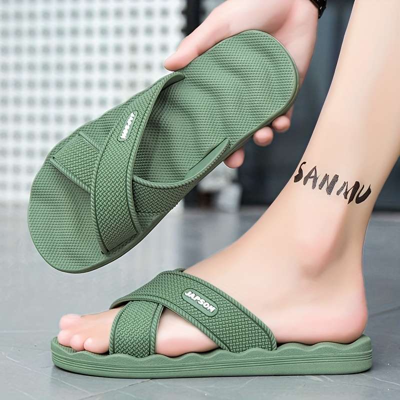Men Slippers Summer Style Blue Size Uk 7