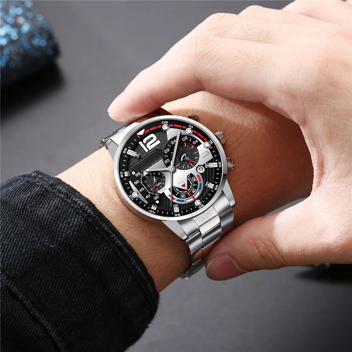 6Pcs Men Fashion Business High End Luxury Exquisite Watch Set Various