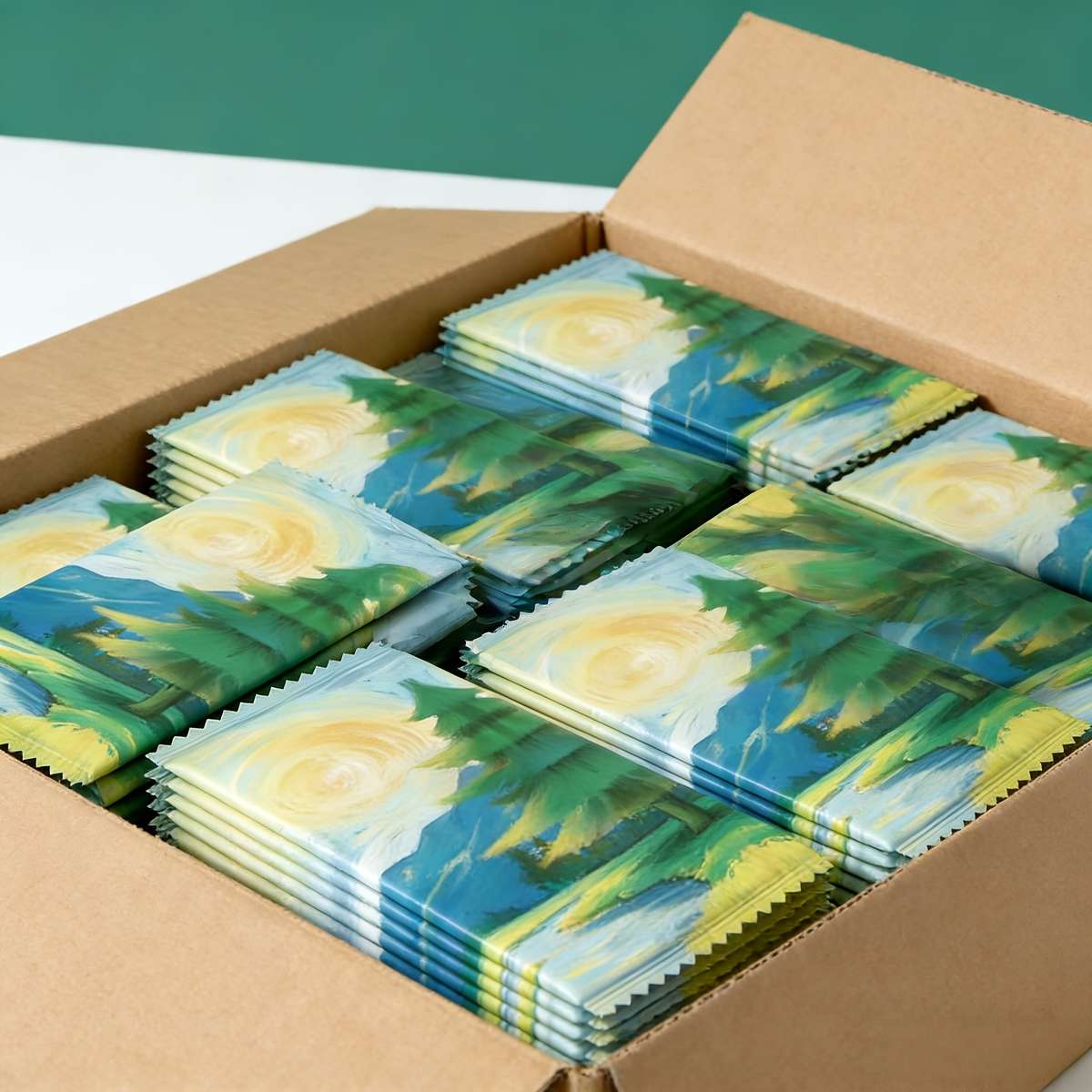 Wet Wipes Style Oil Painting Pattern Single Piece Of Wet Wipes Quantity14Pcs