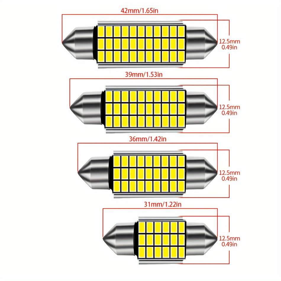 Car Lights Items 2Pcs 4014 27Smd 36Mm white