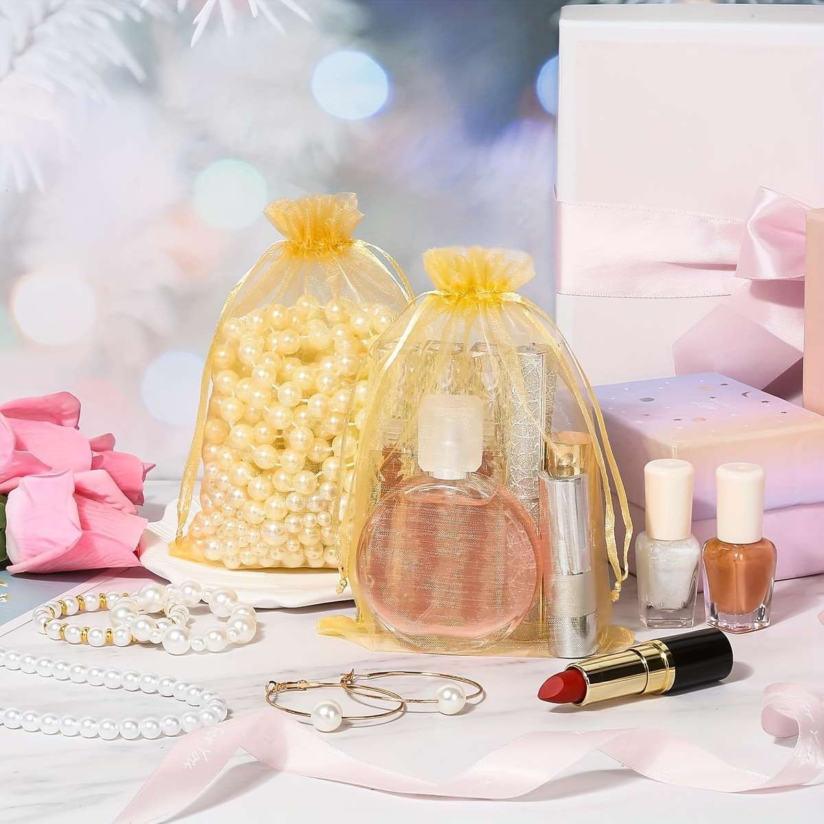 Gift Bags Color Golden Size 7X9Cm