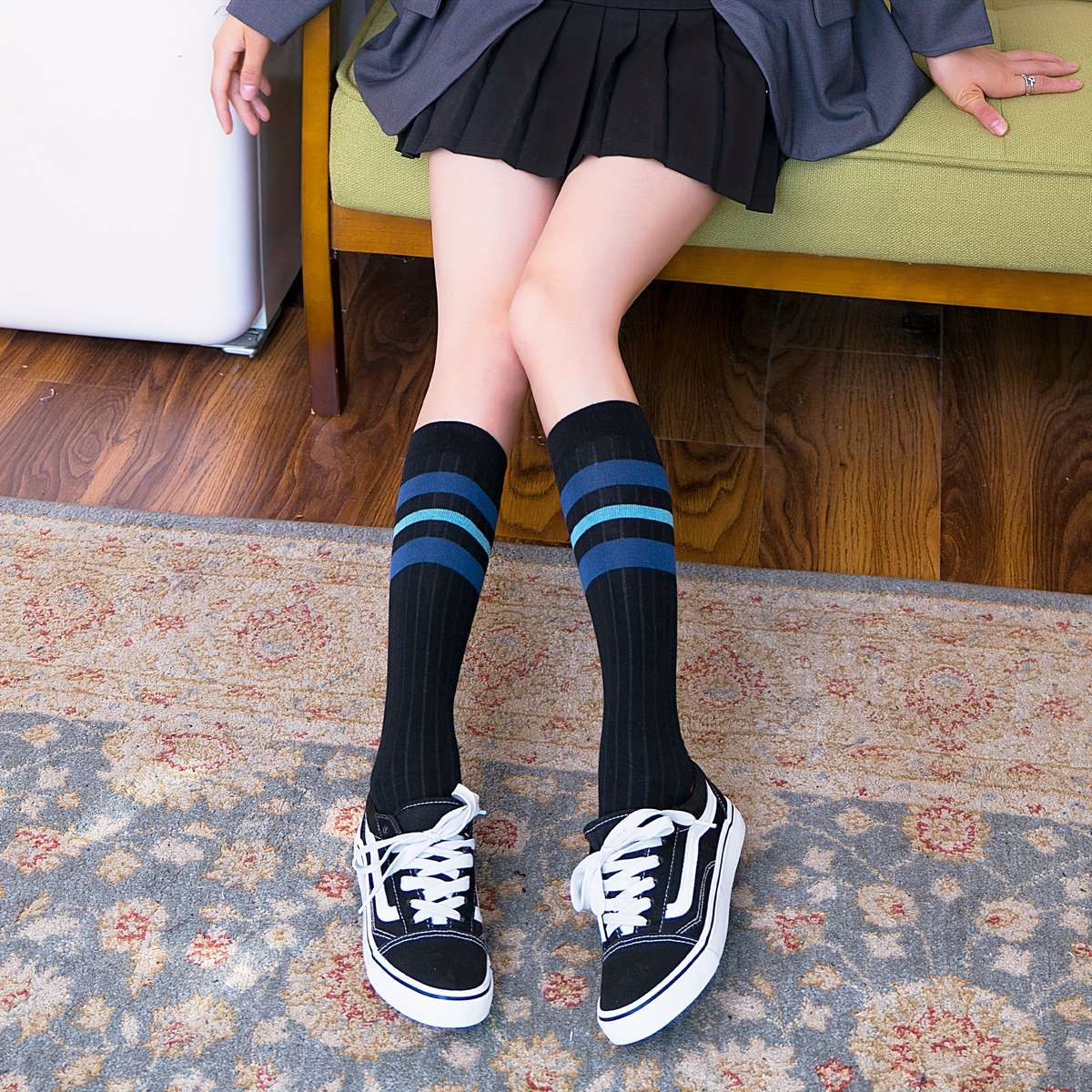 Women S Socks Color 2 PairsBlue Size Onesize