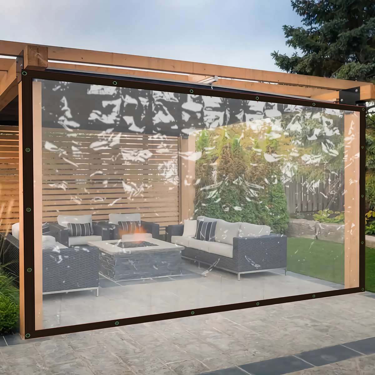 Transparent Rainproof Fabric Size 2.5M X 6.0 M 8.2 * 19.7Ft