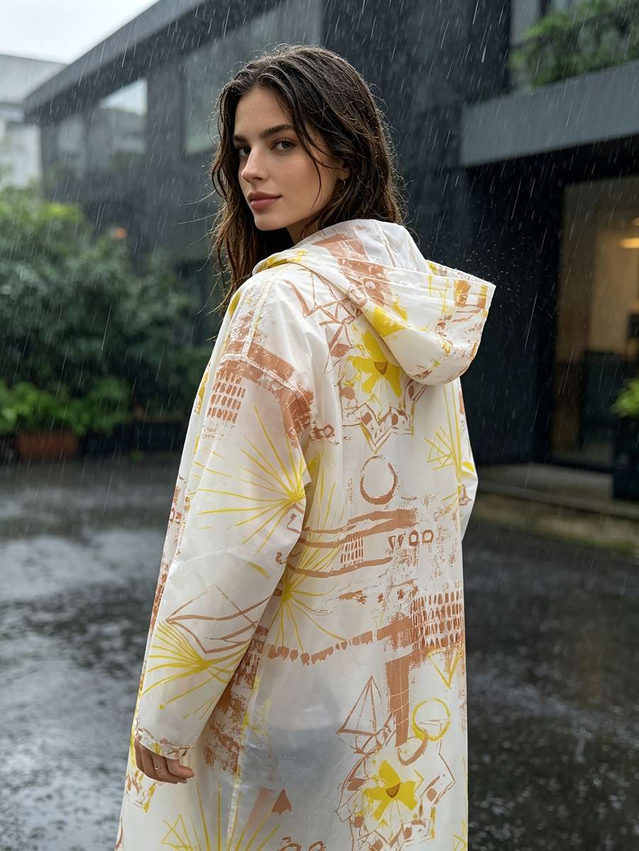 Raincoat White Size Asian Onesize