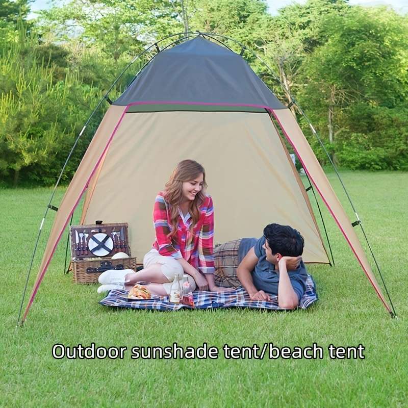 Triangle Beach Sunshade Tent Outdoor Use People Deep Grey 3 4