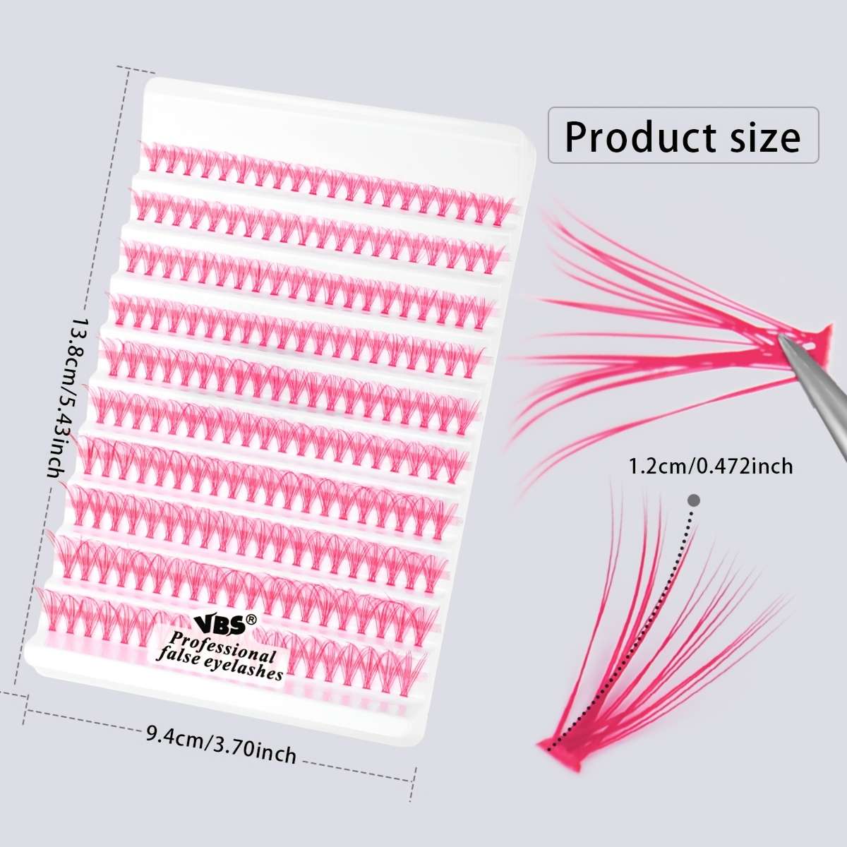 200 Clusters Volume D Curl Cluster Lashes Color Multi 12mm