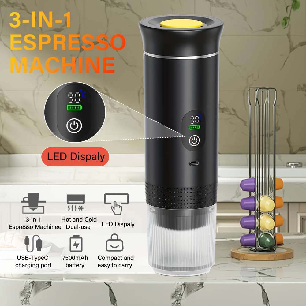 Upgrade Edition Portable Espresso Machine With Digital Display And Stand Type