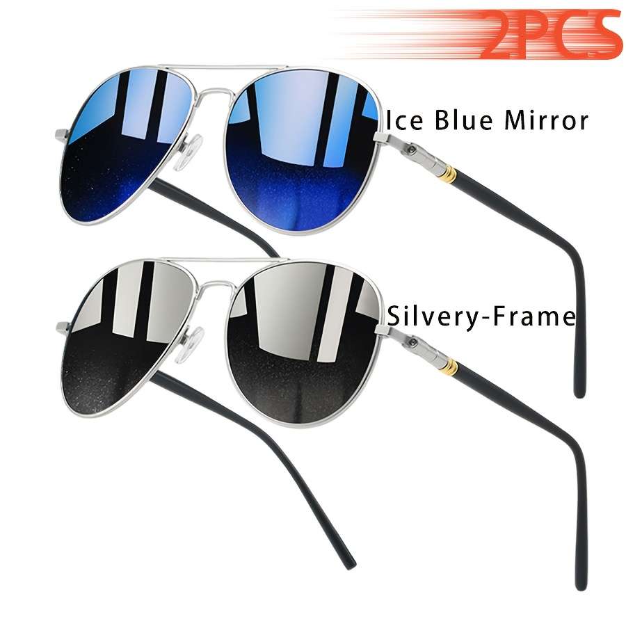 Cycling Glasses Color 2Pcs Iceblue Silveryframe