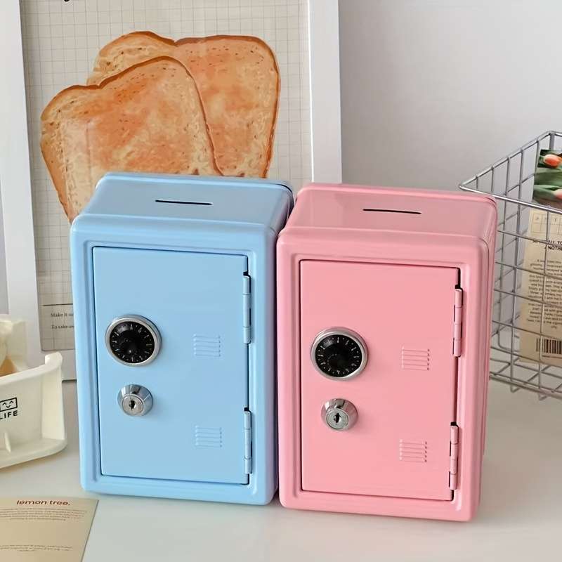 Modern Mini Metal Box With Combination Lock Key Portable Locking Container For