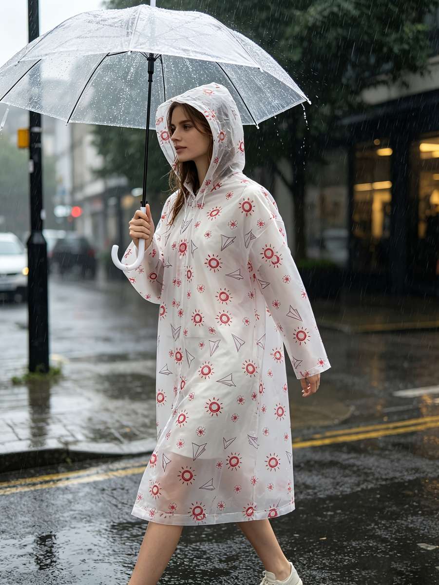 Raincoat White Size Asian Onesize