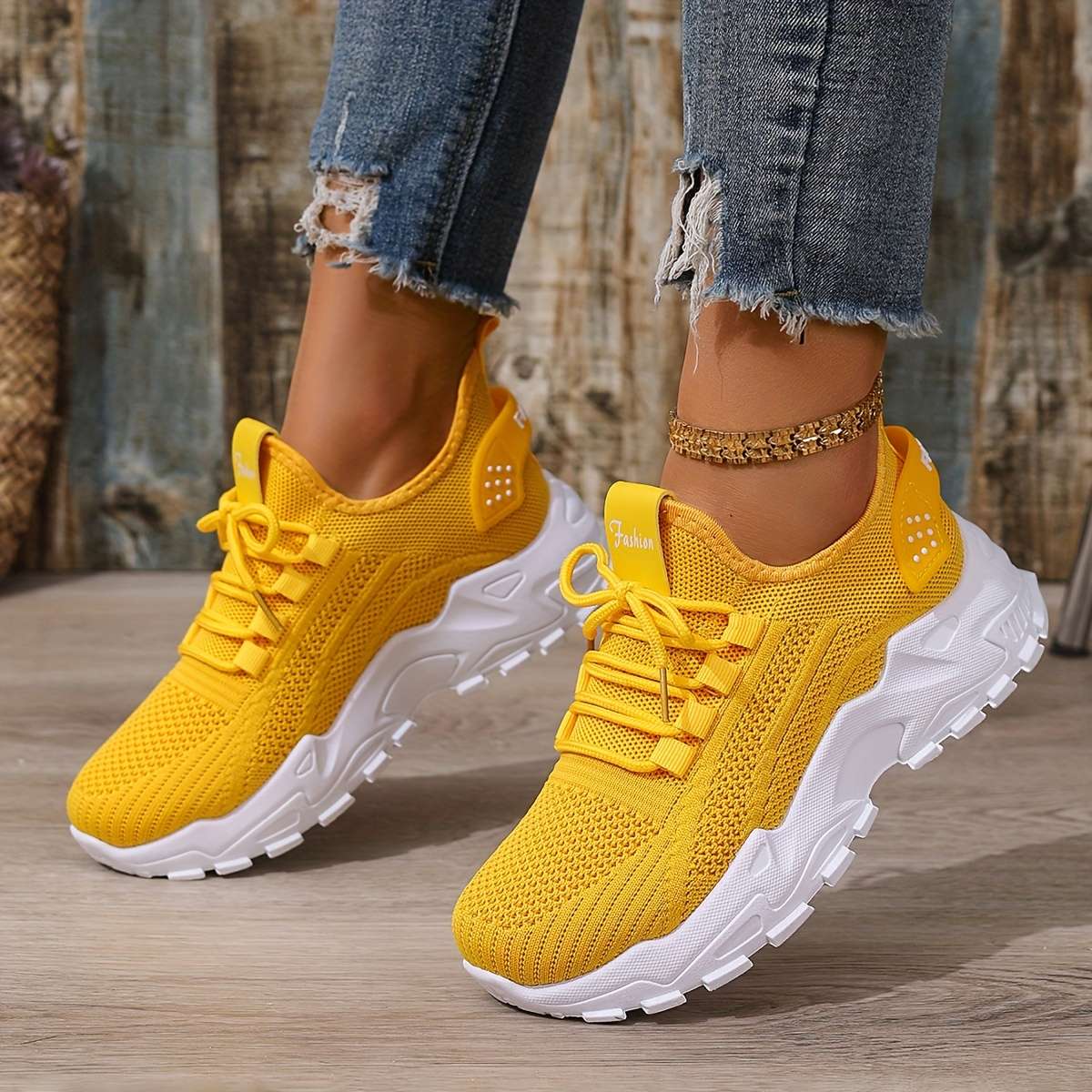 Women S Sneakers Color Yellow Sizeuk 5.5