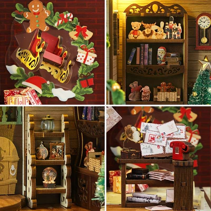 3D Building Model Puzzle Set Style Merry Christmas