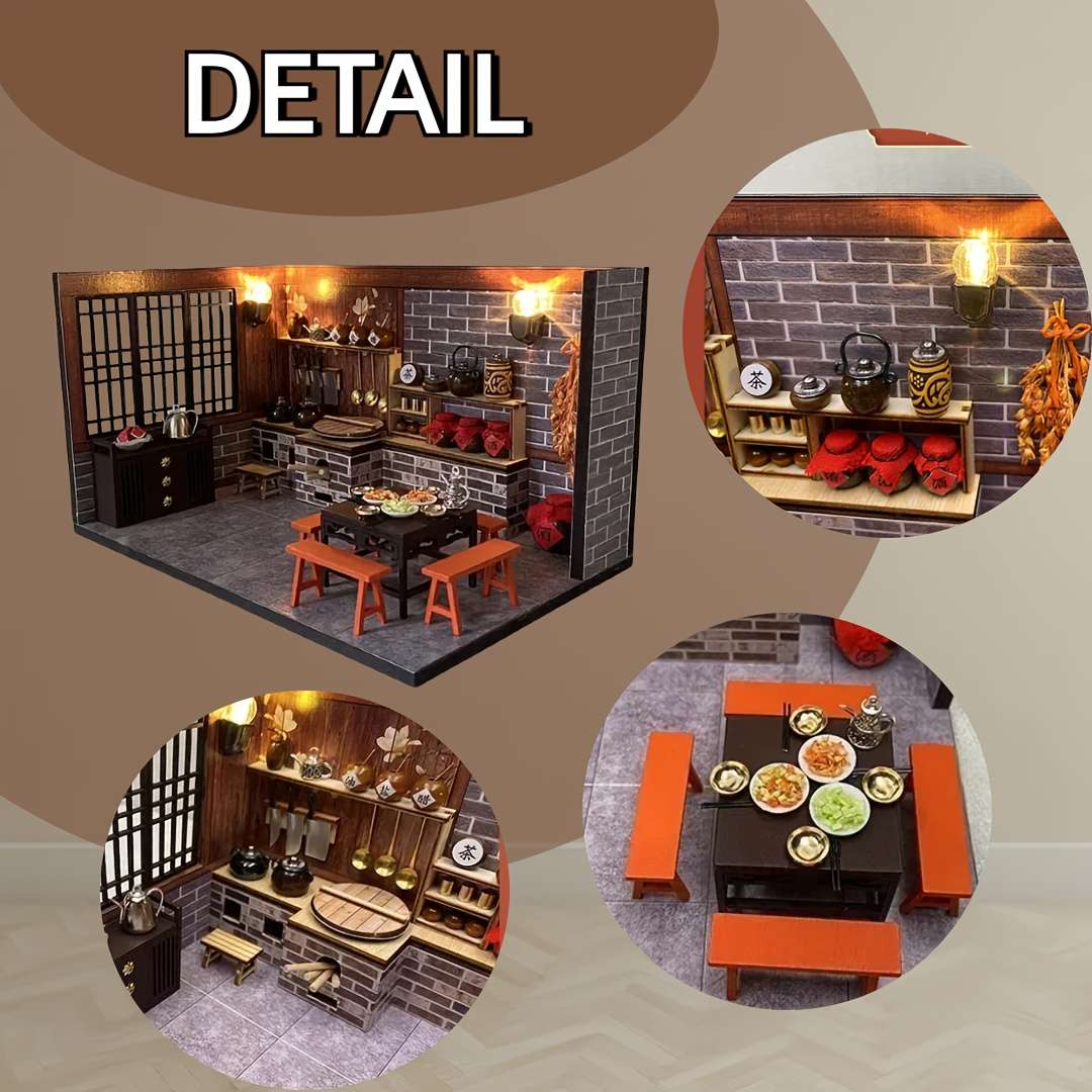 3D Building Model Puzzle Set Model Material Kit & Dust Cover