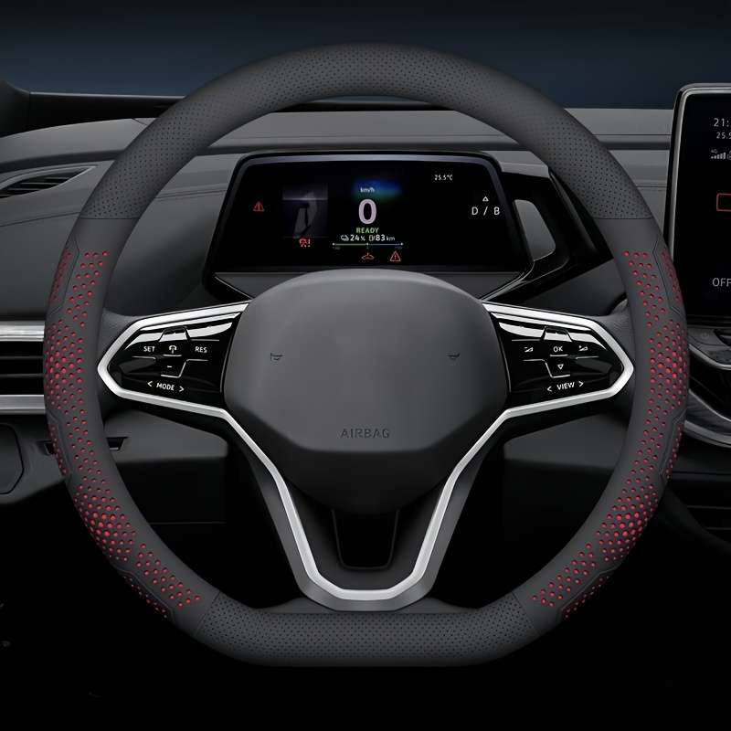 Car Steering Wheel Cover Shape D, All Black