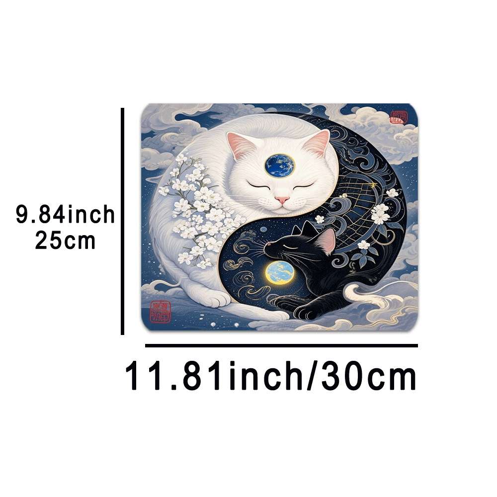 Artistic NonSlip Yang Mouse Chinese Yang Symbol For Pro Gaming White