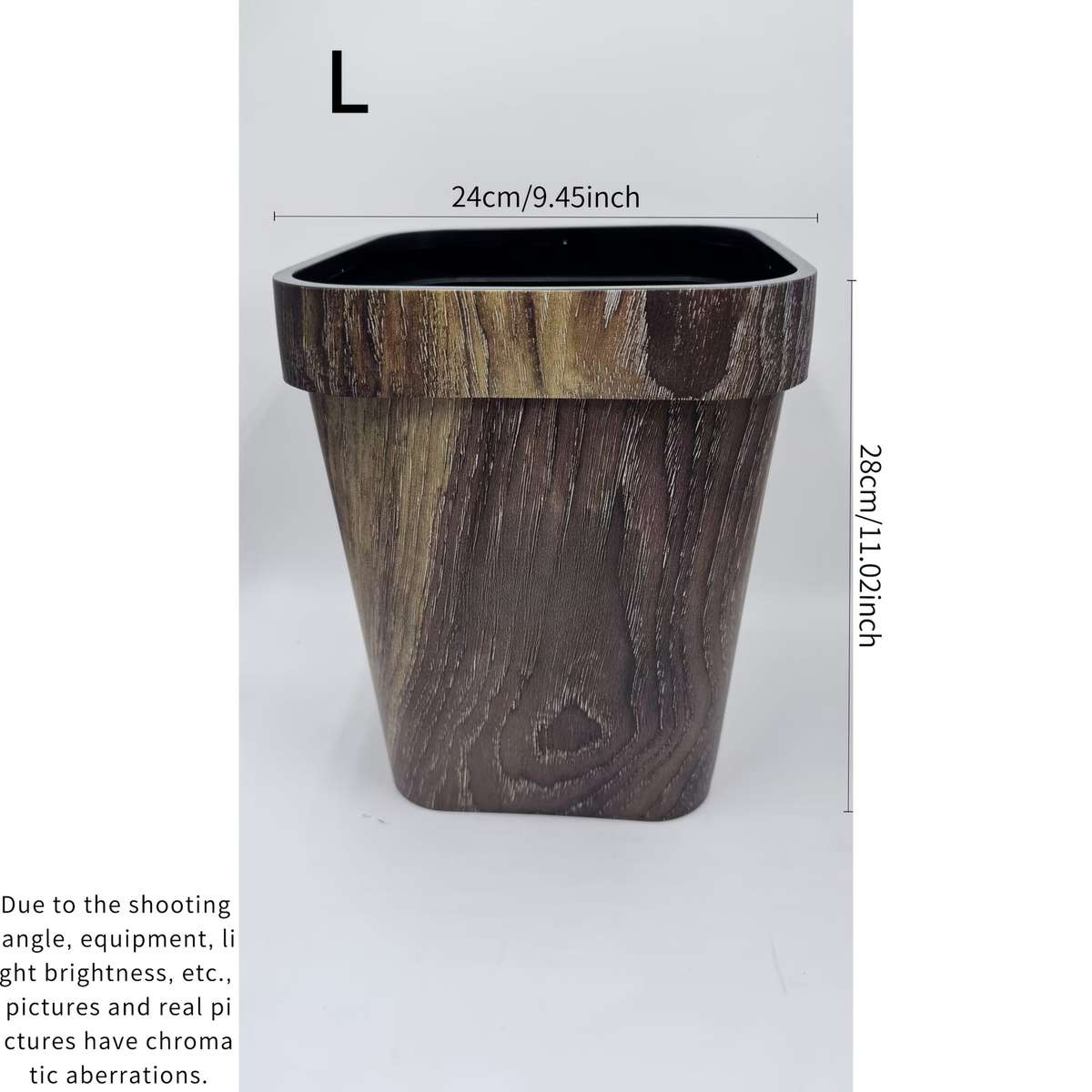 Garbage Can Color Press Ring Wood Grain 7L