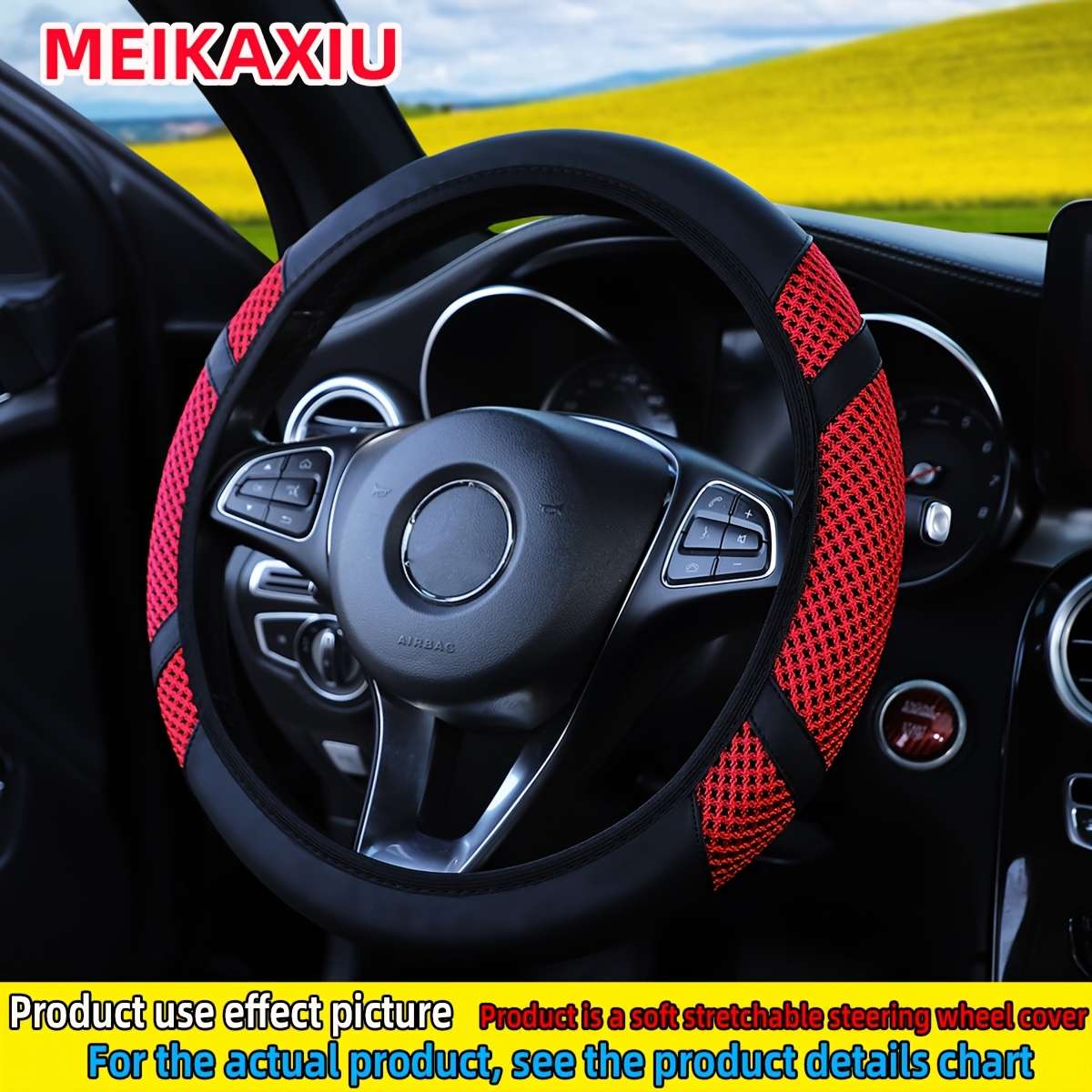 Car Steering Wheel Cover Light Gray