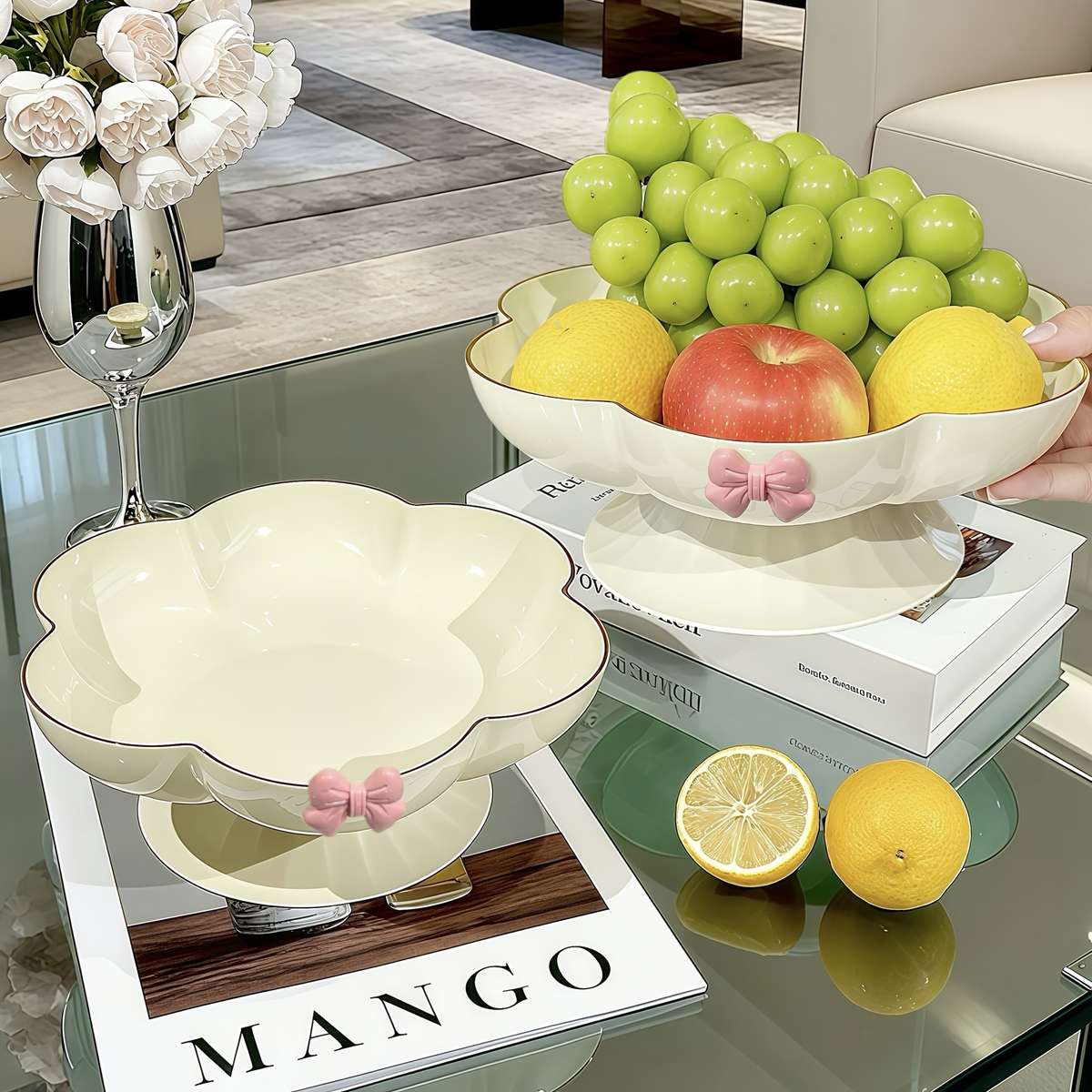 Bowl Color Solid Color Fruit Plate Itemsmedium