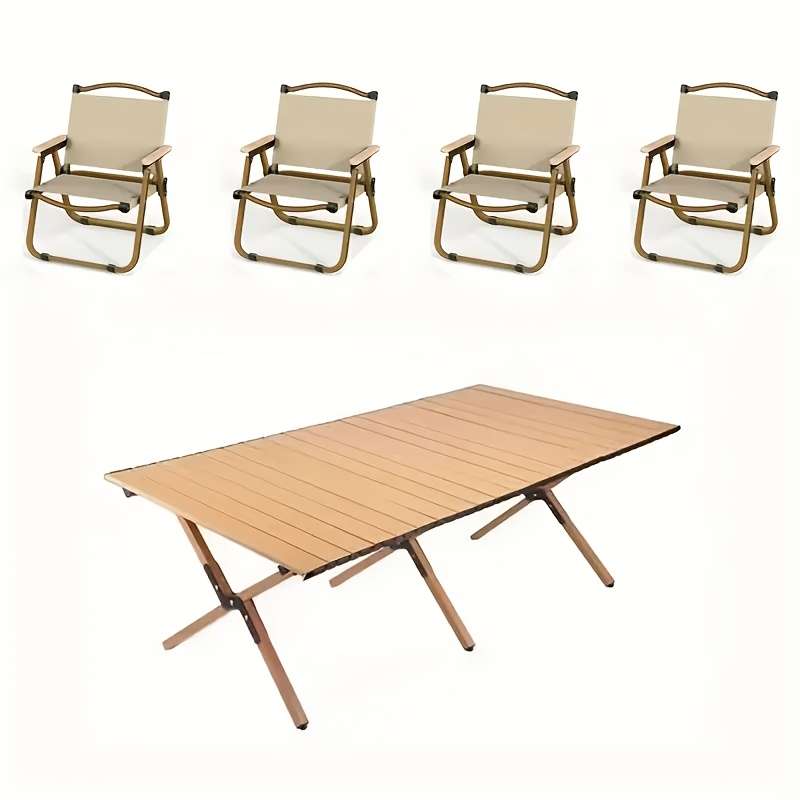 Outdoor Tables And Chairs Color Black Set 5Pcs