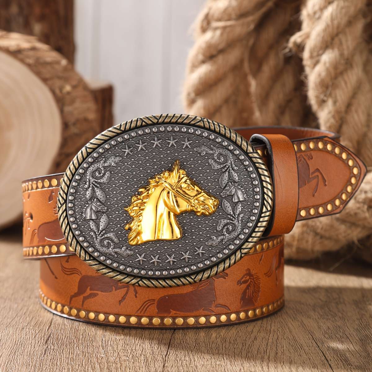 Belt Color Camel Bronze Colored Buckle Size 120Cm 47.2Inch