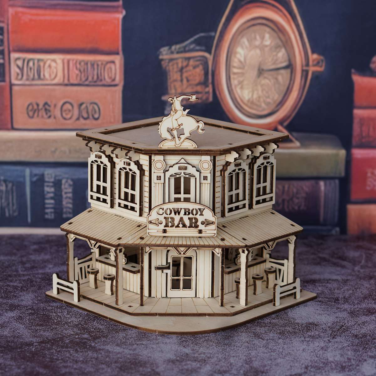 3D Building Model Puzzle Set Items Cowboy Bar
